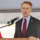 Senator James Lankford speaks during a during a groundbreaking event for Pro Pipe at Iron Horse Industrial Park in the Citizen Potawatomi Nation,